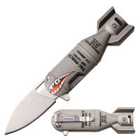 Tac-Force Spring Assisted Knife - Torpedo Art Knife in Gray Tac-Force Spring Assisted Knife - Torpedo Art Knife in Gray