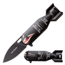 Tac-Force Spring Assisted Knife - Torpedo Art Knife in Black