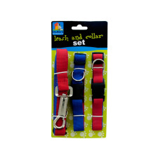 Dual-Colored Nylon Leash & Collars Set