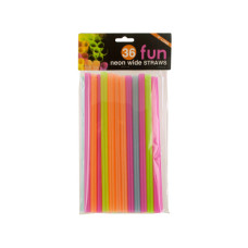 Neon Wide Fun Straws