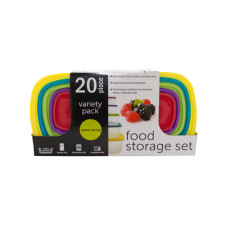 20-Piece Variety Pack Food Storage Containers Set