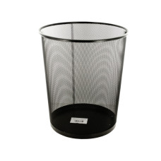 Black Metal Mesh Waste Container