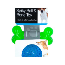 Spiky Ball & Bone Dog Toy Set