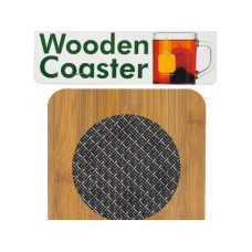 Wooden Coaster with Basketweave Pattern