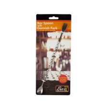 Bar Spoon with Garnish Fork