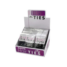 Black & White Elastic Hair Ties Countertop Display