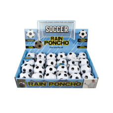 Soccer Ball Keychain Rain Poncho in Countertop Display