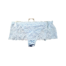 Light Blue Stretch Lace Underwear Thong Size 10
