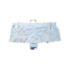 Light Blue Stretch Lace Underwear Thong Size 8