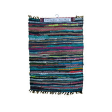 Multicolor Leather Chindi Rug