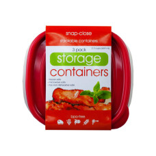 3 Pack Plastic Square Food Container