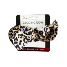leopard bow super clamp hair clip