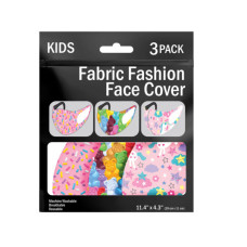3 Pack Girls Asst 5.7 x 4.3 Inch Washable Fabric Face Mask