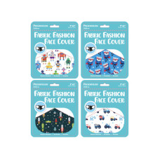 Boys Preschooler 9" x 3.5" Fabric Face Mask 4 Asst