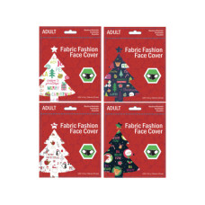 Adult Christmas Greeting Washable Face Mask 4 Asst