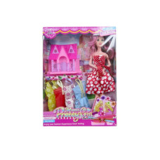 11" Bendable Doll w/4 Extra Dresses & Play House