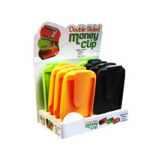 Double Sided Plastic Money Clip in Countertop Display