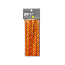 Spritz Orange Polka Dot Paper Straws 20 Count