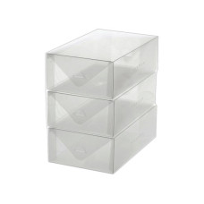 3 Pack Clear Stackable Shoe Box Storage
