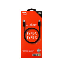 iHip 3 Foot Black PVC USB Type C to Type C Cable