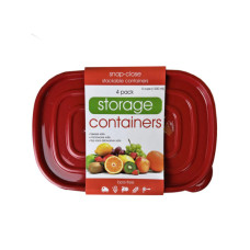 4 Pack Plastic Rectangular Food Container