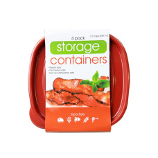 4 Pack Plastic Square Food Container