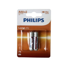 Philips Long Life Zinc Chloride 2 Pack AAA Battery