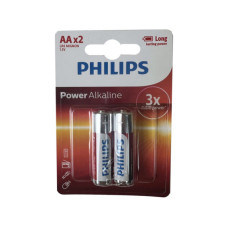 Philips Power Alkaline 2 Pack AA Battery