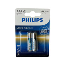 Philips Ultra Alkaline 2 Pack AAA Battery