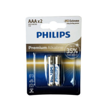 Philips Premium Alkaline 2 Pack AAA Battery