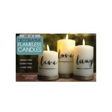 3 Piece Battery Operated Candle Set with Jute Twine