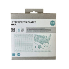WE-R 9 Piece Map Themed Letterpress Plates