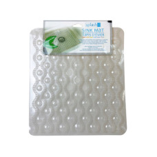 Splash Home Waves Style 11.5" x 12.5" Clear Sink Mat