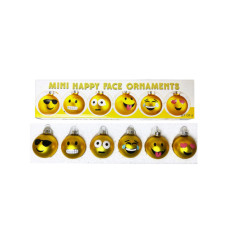 Set of 6 Mini Happy Face Hanging Ornaments