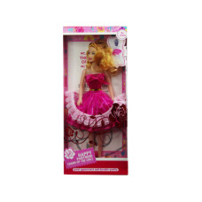 11" Fashion Doll with Pink Ruffle Dress