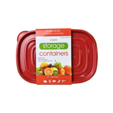 2 Pack Plastic Food Container with 2 Sections