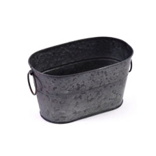 8.6" x 4.7" galvanized tin bucket with handles