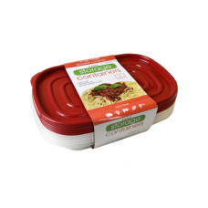 4 Pack Plastic Food Container w/2 Sections