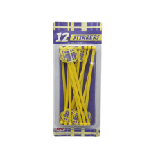 12 Piece Purple & Gold Drink Stirrers