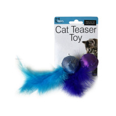 Cat Teaser Toy Ball with Feathers