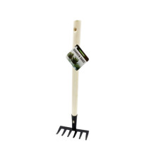 15.5" Hand Garden Rake with Wood Handle