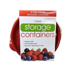 2 Pack Plastic Round Food Container