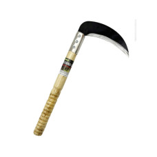 13" x 6" Wide Blade Weeding Sickle with Wood Handle
