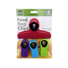 4 Pack Soft Grip Colorful Bag Clips