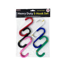 24 Pack Heavy Duty Assorted Color S-Hook Set