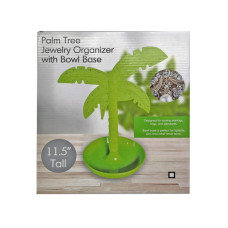 11.5" Palm Tree Jewelry Organizer with Bowl Base
