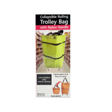 Collapsible Rolling Trolley Bag with Nylon Handle