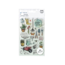 Momenta 25 Piece Garden Theme Clear Stamps