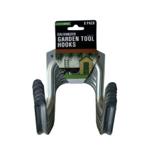 6 Pack Extra Large Galvanized Garage and Garden Hooks