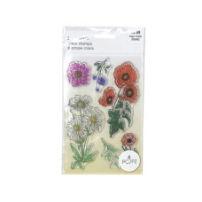 Momenta 6 Piece Floral Theme Clear Stamps